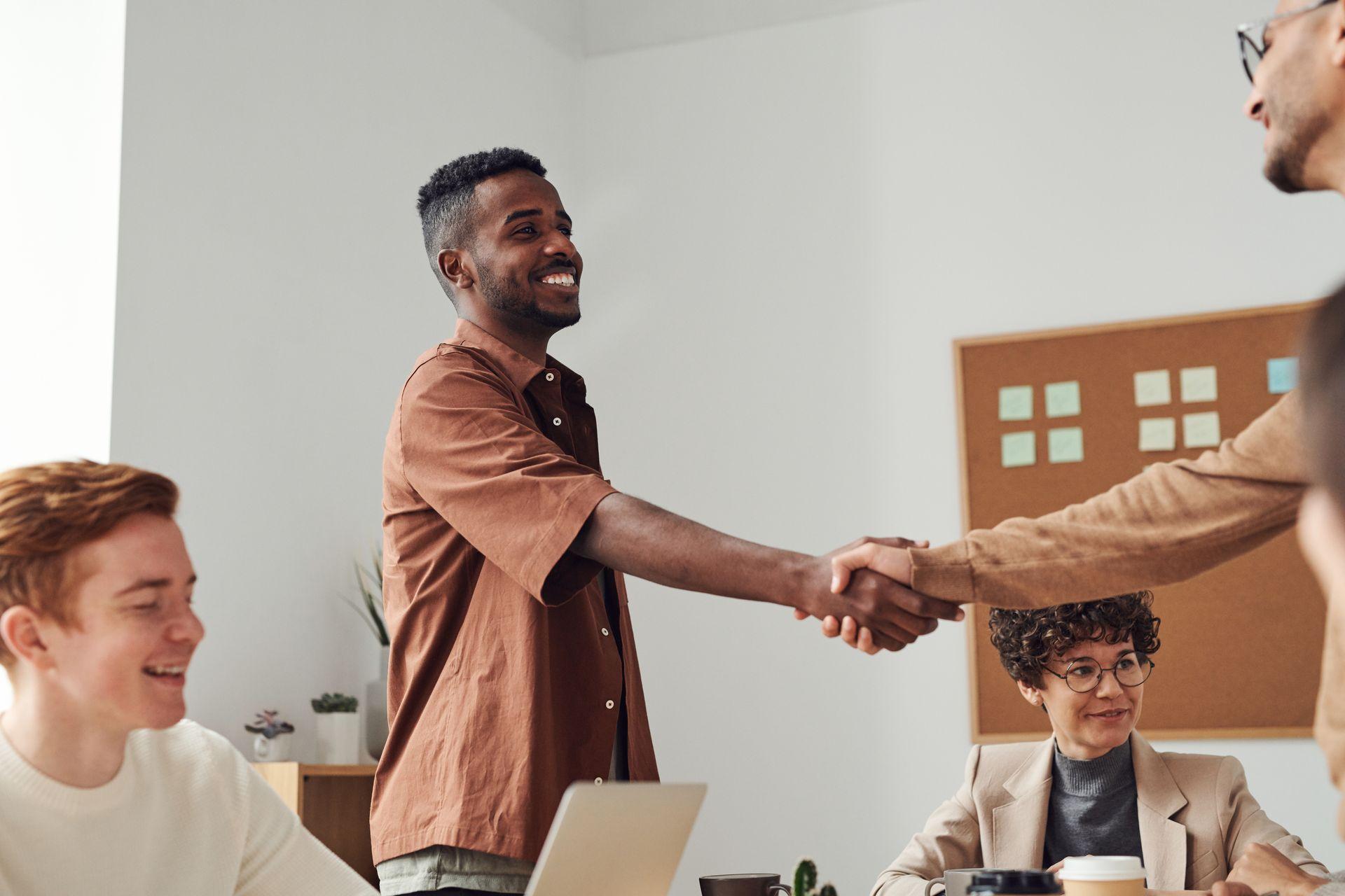 Business handshake between partners